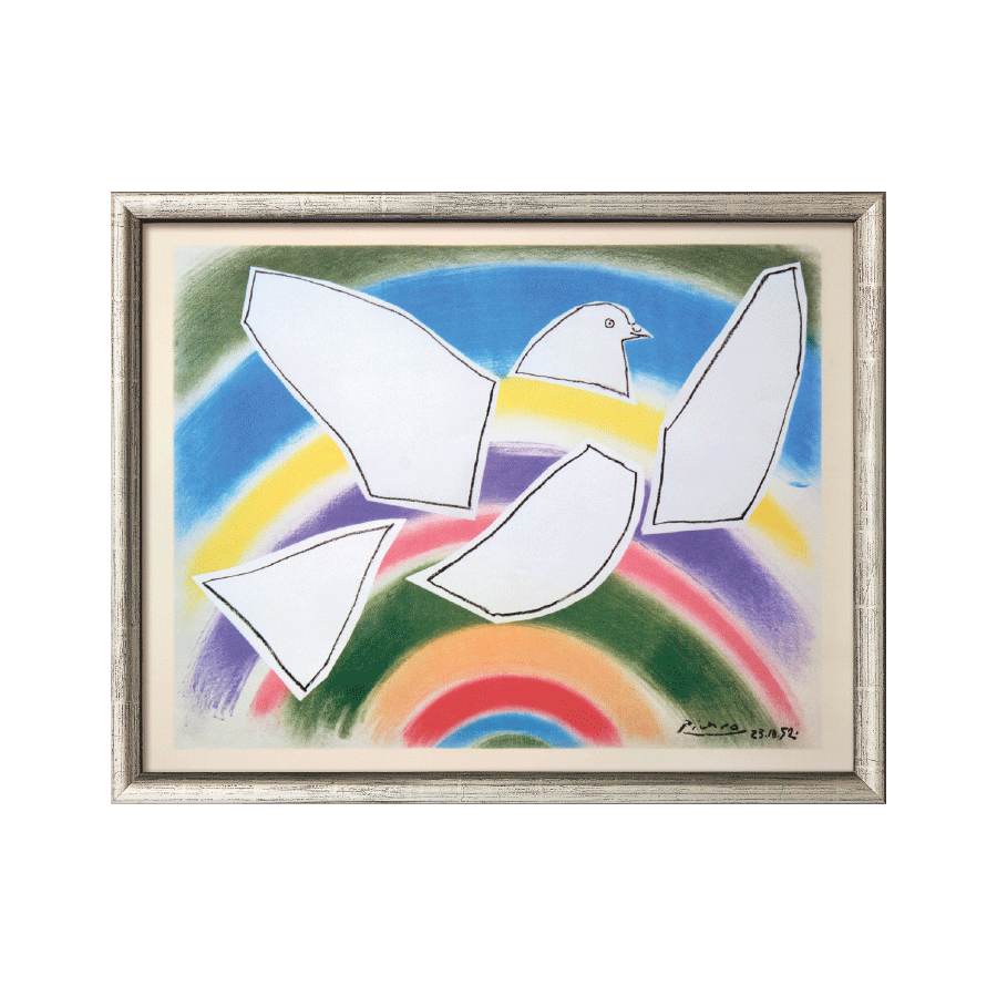 Produktabbildung: „Fliegende Taube im Regenbogen“ (1952)