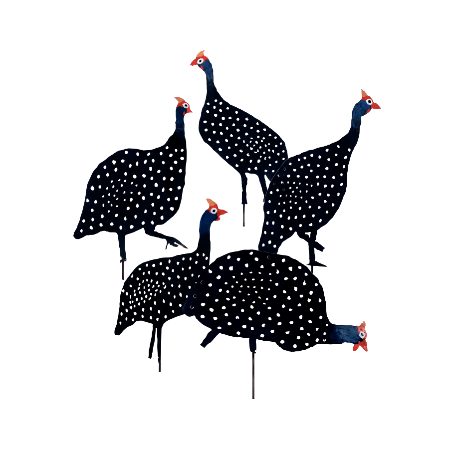 Gartenstecker / Silhouetten „Perlhühner“