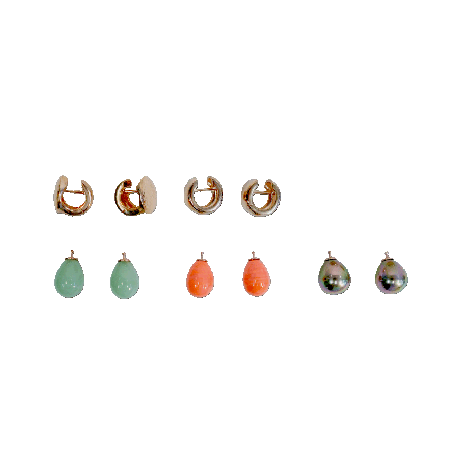 Produktabbildung 1 Creolen-Set „Rose-Mint-Lachs-Bronze"