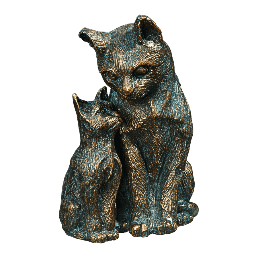 Gartenskulptur „Katze mit Jungem“