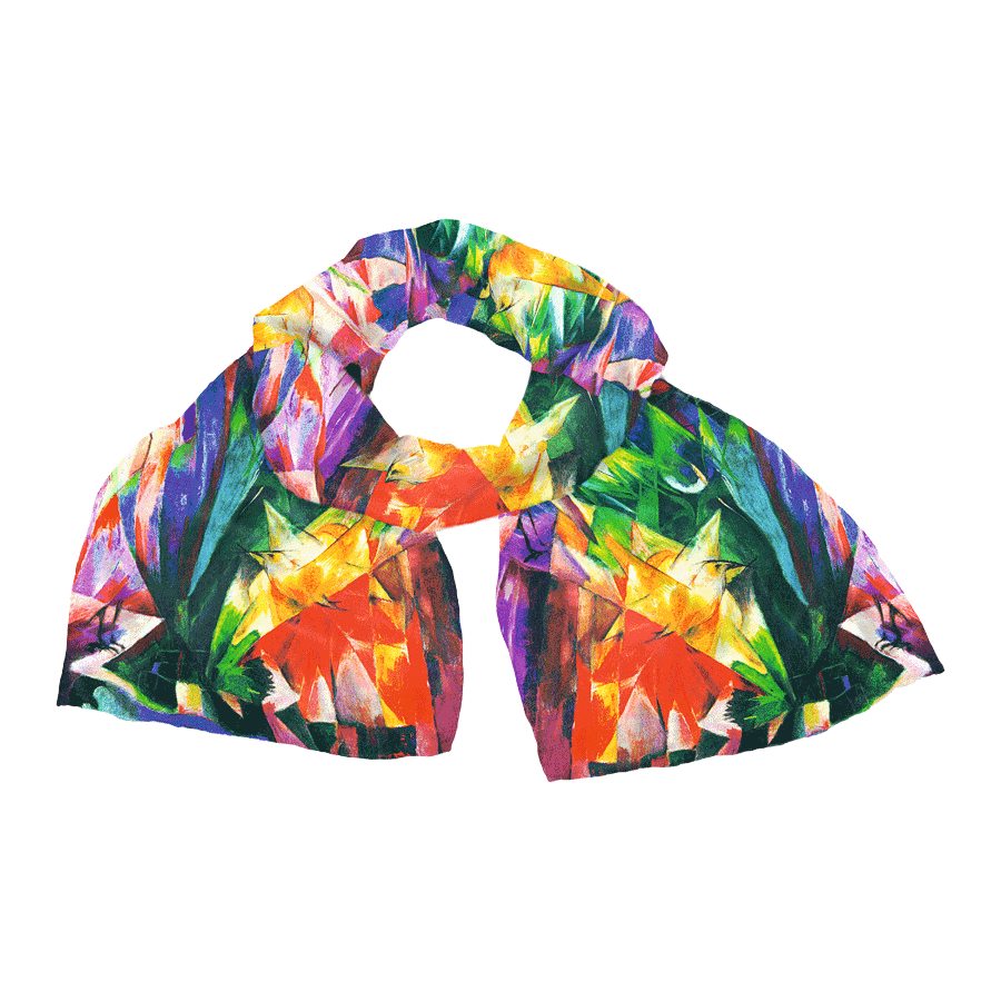 Produktabbildung 1 Seidenschal „Vögel“