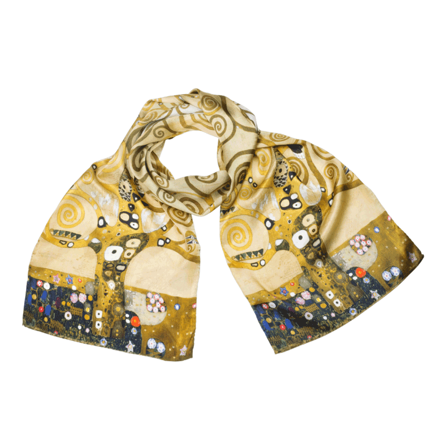 Produktabbildung 1 Seidenschal „Lebensbaum“, beige Version