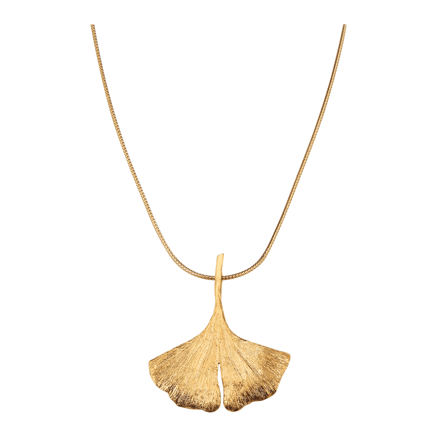 Collier „Ginkgo“ in 925er-Sterlingsilber, vergoldet