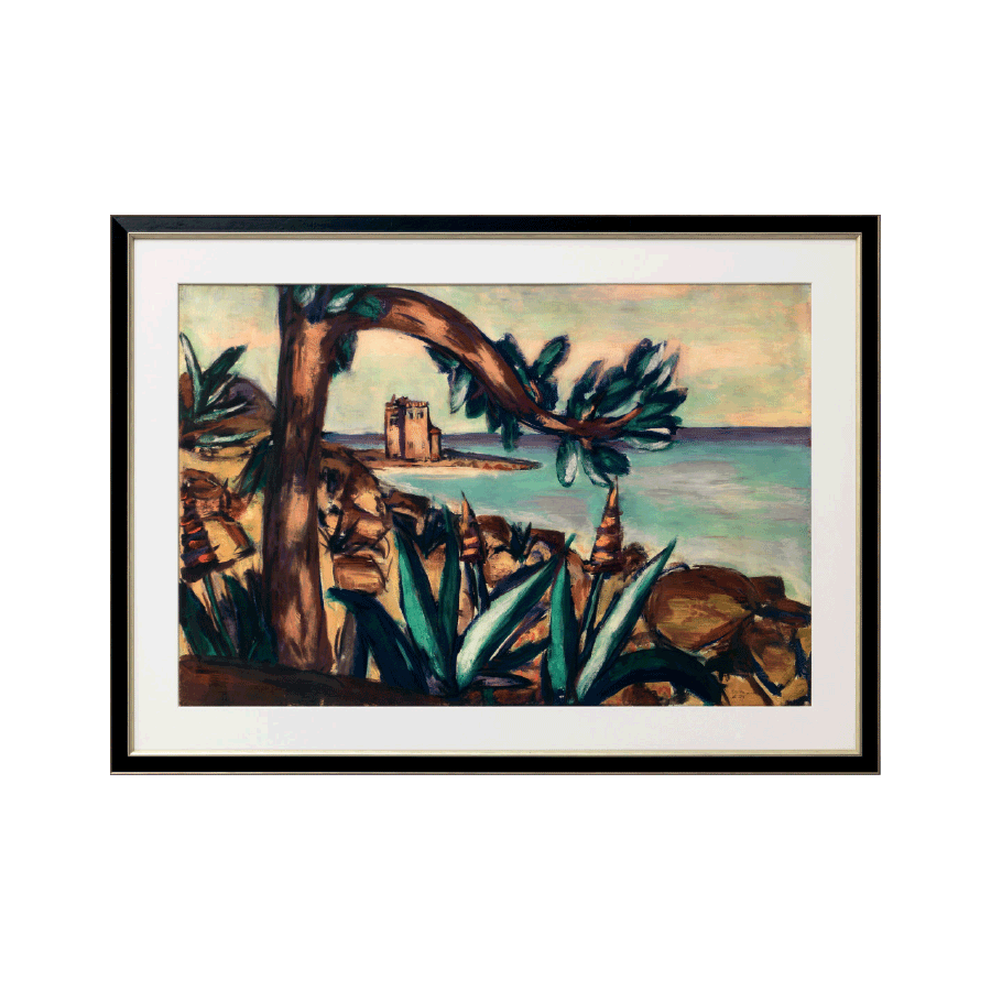 Produktabbildung 1 „Meerlandschaft mit Agaven und altem Schloss“ (1939)