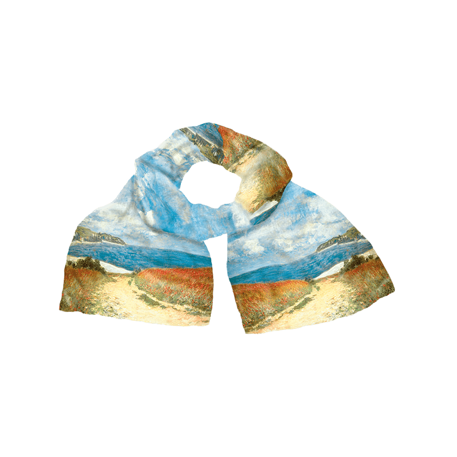 Produktabbildung 1 Seidenschal „Strandweg zwischen Weizenfeldern nach Pourville“