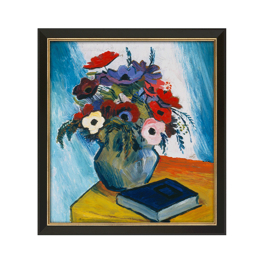 Produktabbildung 1 „Stillleben mit Anemonen und blauem Buch“ (1911)