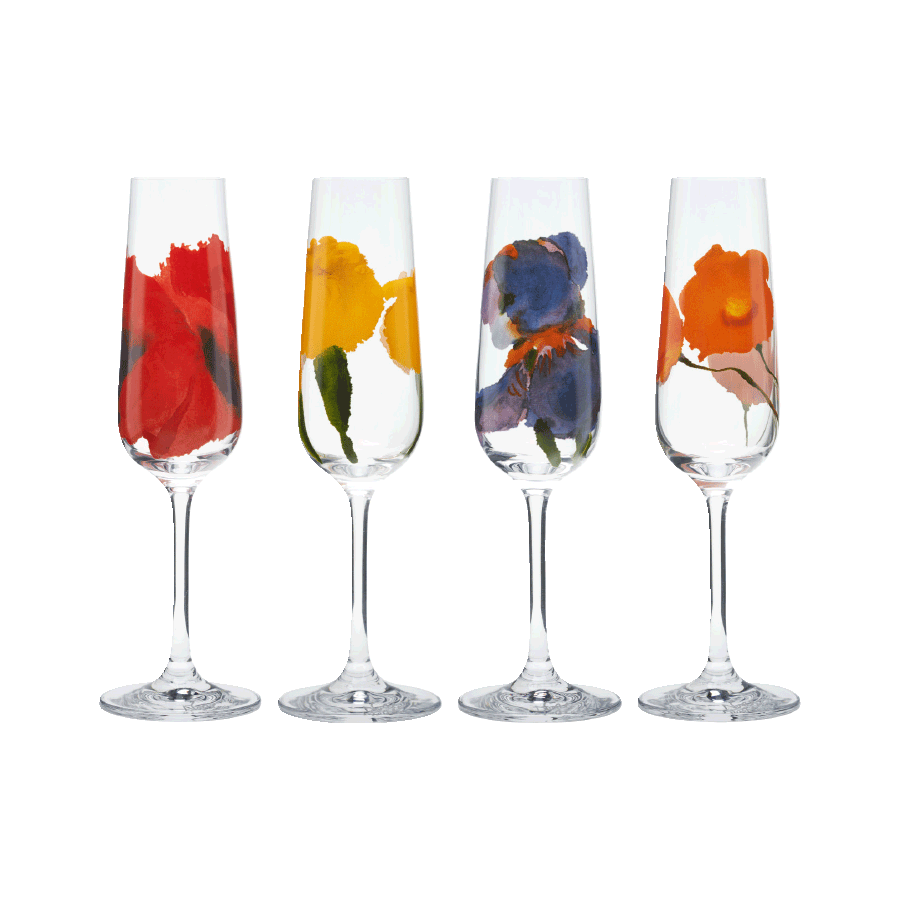 Produktabbildung 1 Sektglas-Set „Sommerblumen“