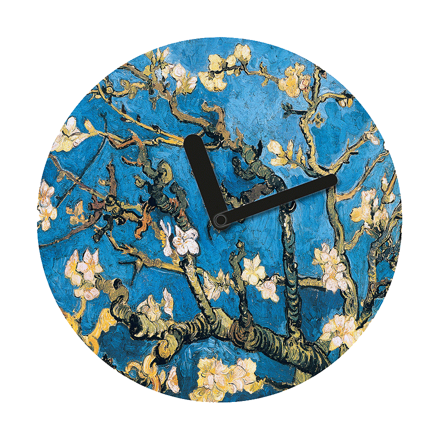 Produktabbildung 1 Wanduhr „Blühende Mandelbaumzweige“