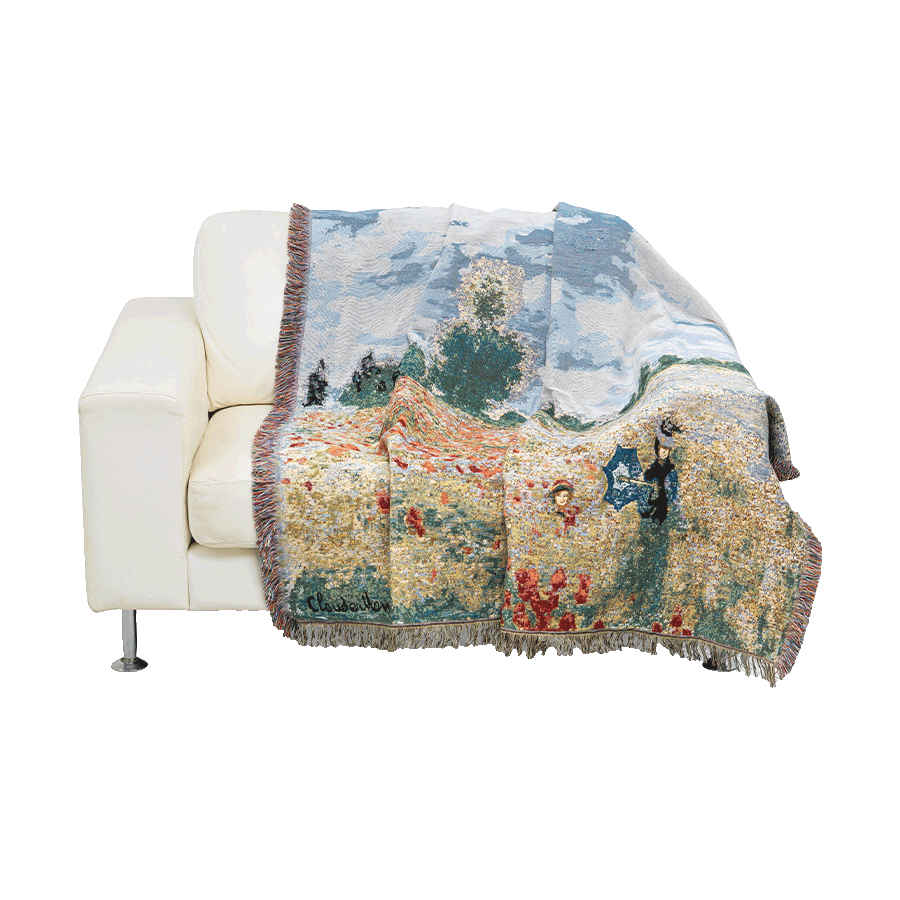 Produktabbildung 1 Wohnplaid Claude Monet: Les Coquelicots à Argenteuil (Das Mohnfeld bei Argenteuil)", 1873