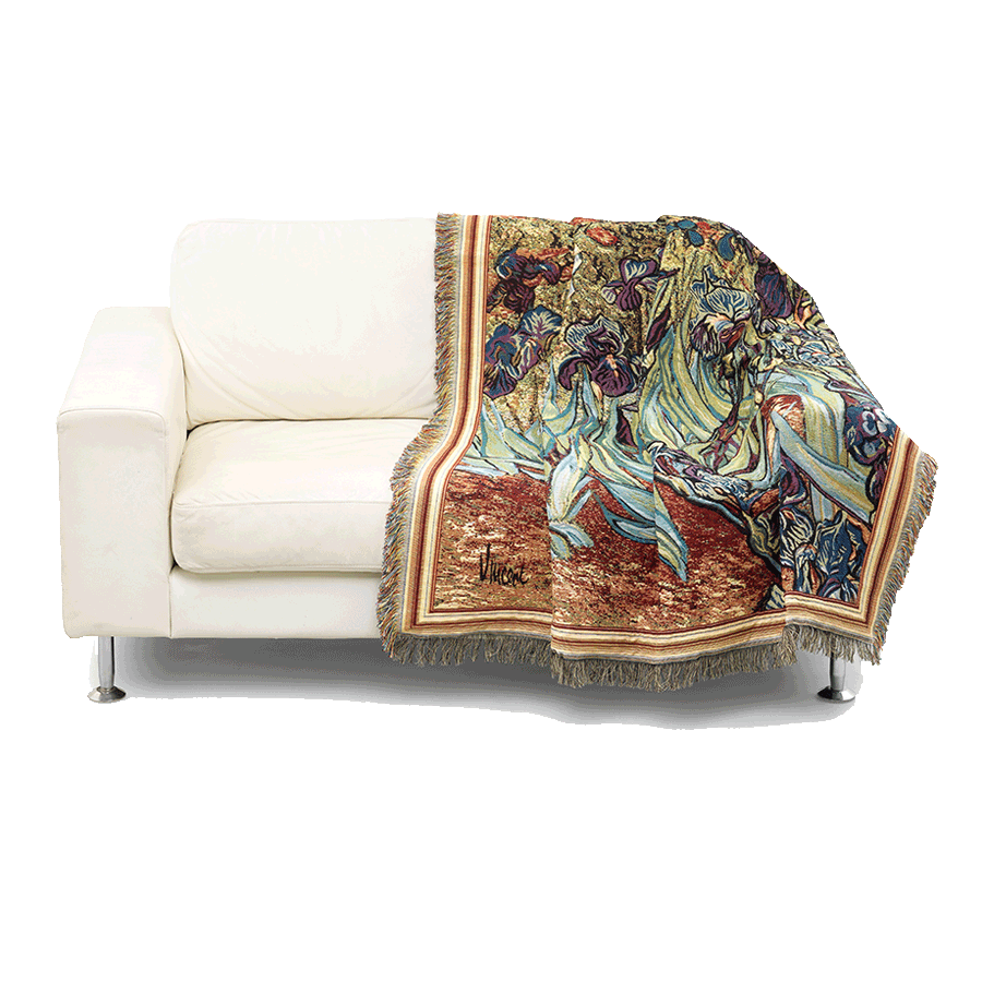 Produktabbildung 1 Wohnplaid „Iris (Schwertlilien)“