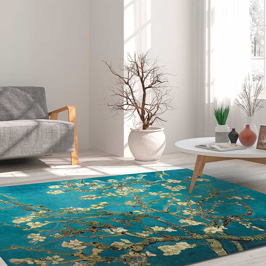 Produktabbildung 1 Teppich „Blühende Mandelbaumzweige“