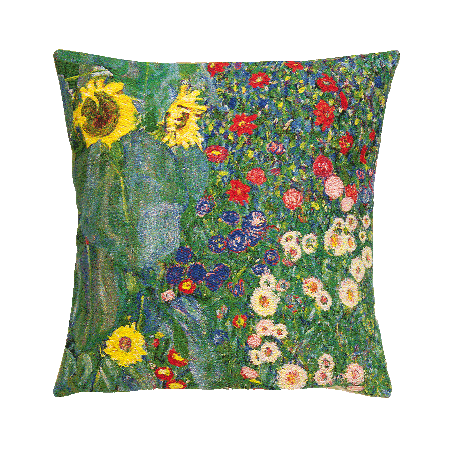 Kissenhülle „Bauerngarten mit Sonnenblumen“