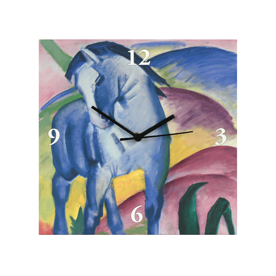 Produktabbildung 1 Wanduhr „Blaues Pferd I“