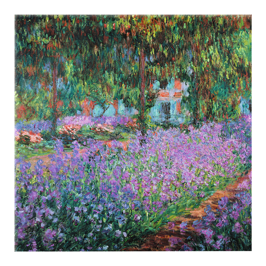 Wandobjekt „Irisbeet in Monets Garten“