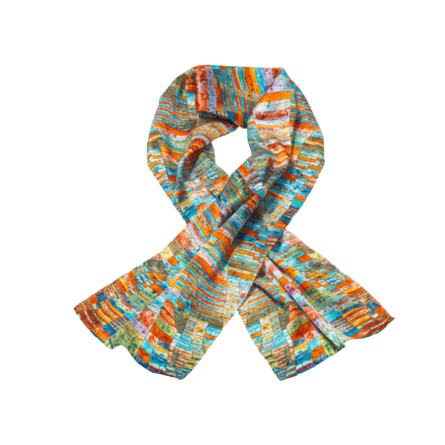 Produktabbildung 1 Seidenschal „Haupt- und Nebenwege“