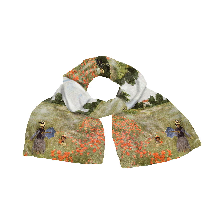 Produktabbildung 1 Seidenschal „Les coquelicots à Argenteuil“