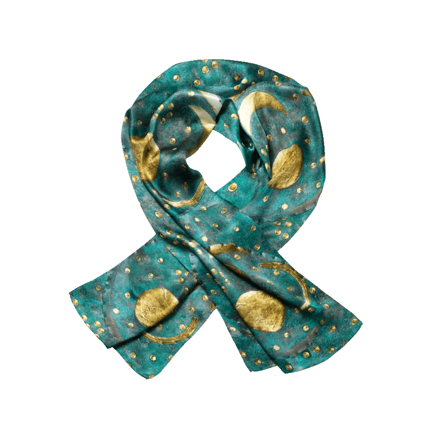 Produktabbildung 1 Seidenschal „Himmelsscheibe von Nebra“