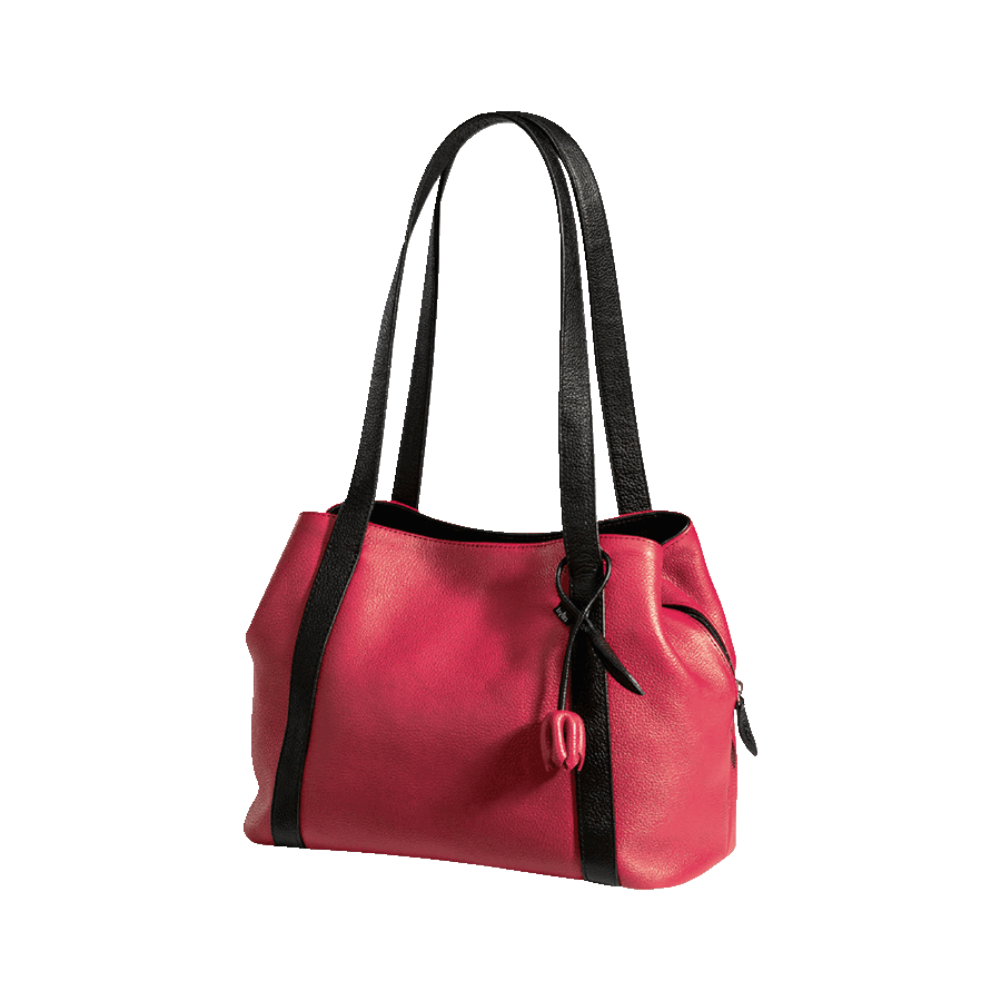 Tote Bag Schwarzer Shopper Innen Rot Mini-Tasche Museo Soft Aus