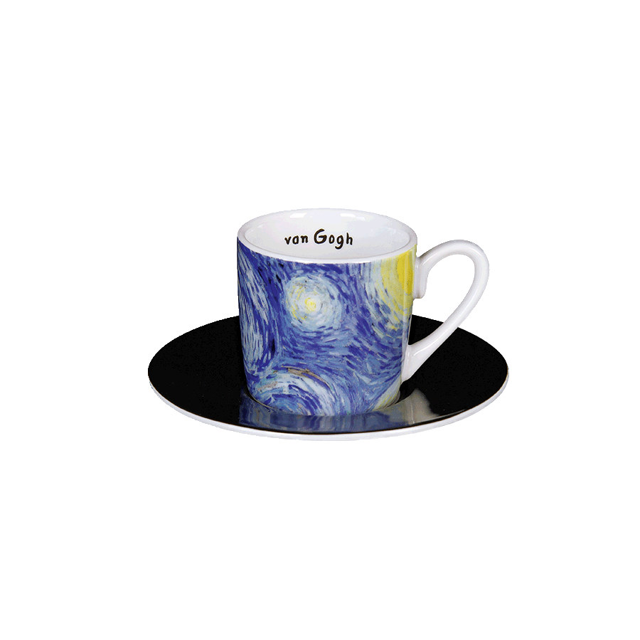 4-tlg. Espressotassen-Set nach Vincent van Gogh