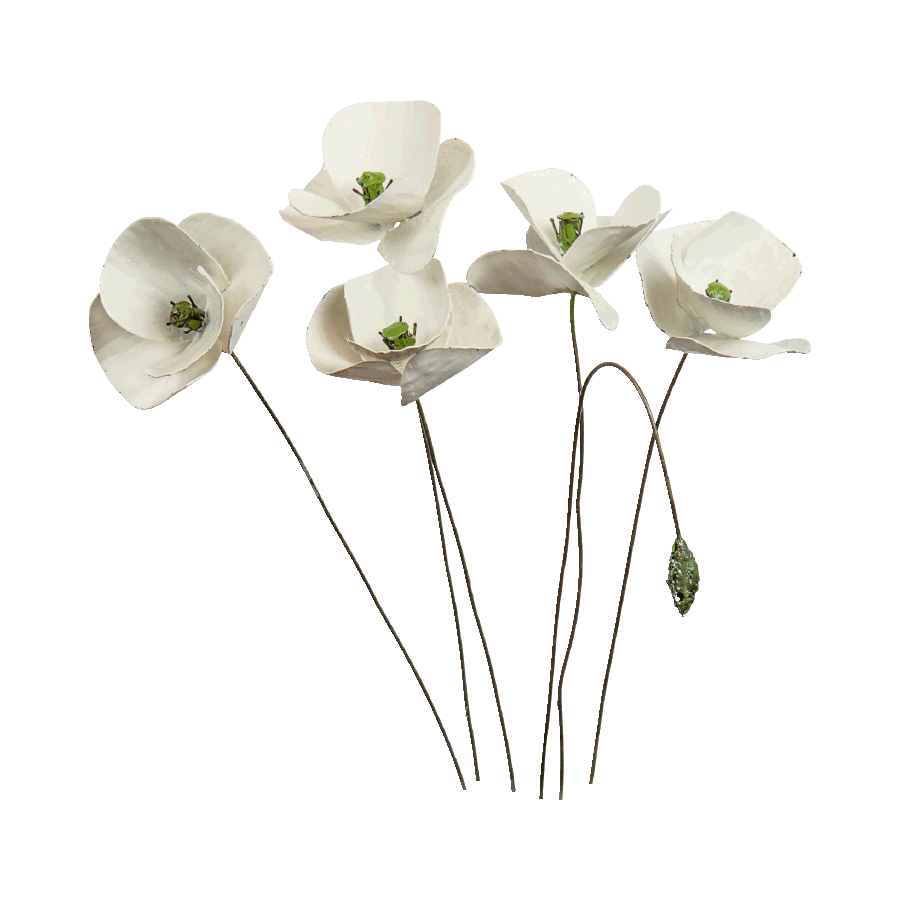 Produktabbildung 1 Gartenstecker „Weißer Mohn“