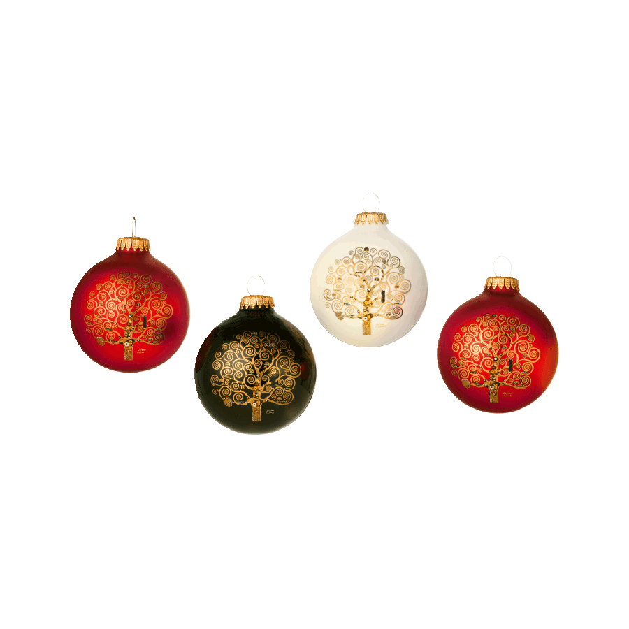 Weihnachtsbaumkugeln „Lebensbaum“ 4er Set