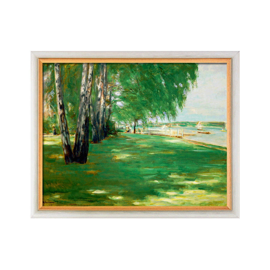 Produktabbildung 1 „Der Garten des Künstlers am Wannsee“ (1918), weiß-goldene Rahmung