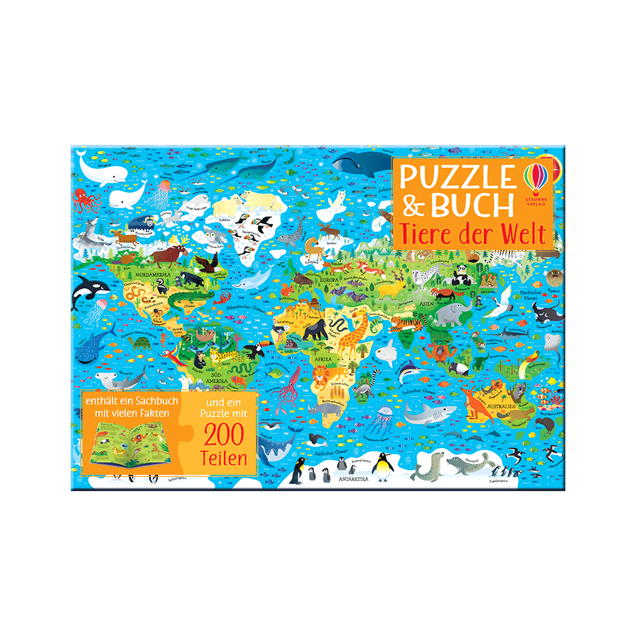 Puzzle & Buch: Tiere der Welt