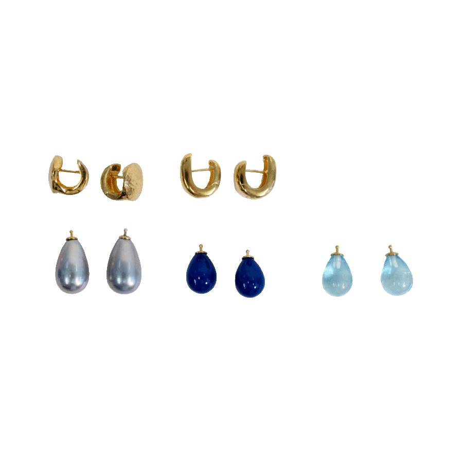 Produktabbildung 1 Creolen-Set „Gold-Aqua-Grau-Blau“