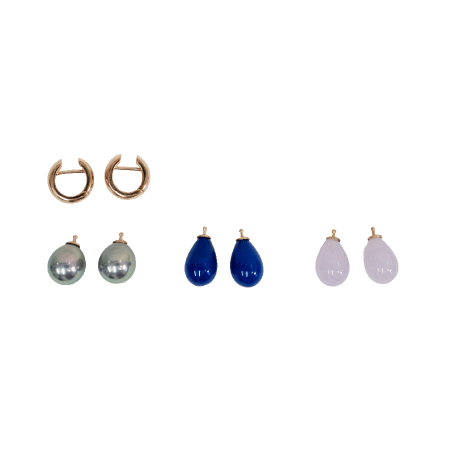 Produktabbildung 1 Creolen-Set „Rose-Flieder-Grau-Blau"