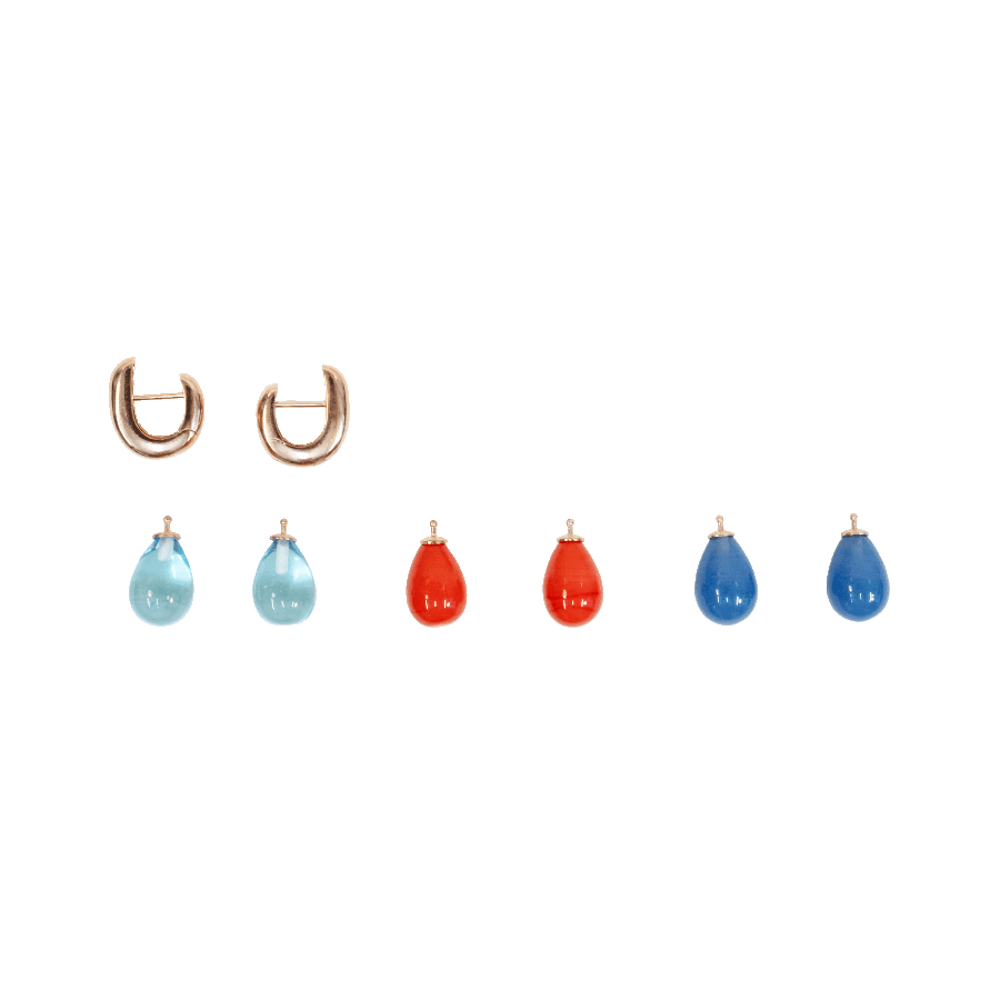 Produktabbildung 1 Creolen-Set „Rose-Aqua-Rot-Blau"