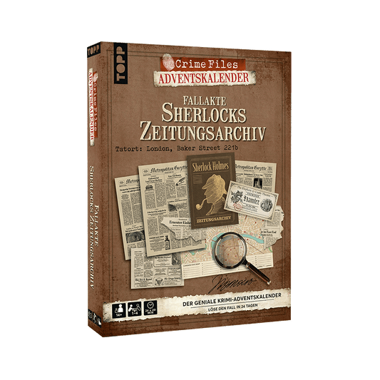 Produktabbilung: Crime Files - Fallakte: Sherlocks Zeitungsarchiv. Der geniale Krimi-Adventskalender