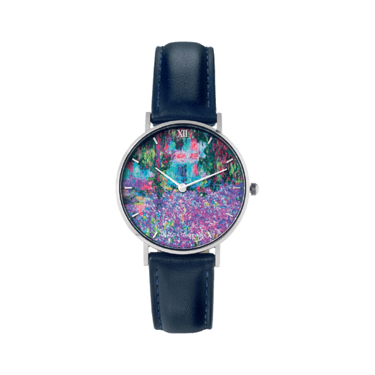 Produktabbildung: Künstler-Armbanduhr „Monet - Irisbeet in Monets Garten“