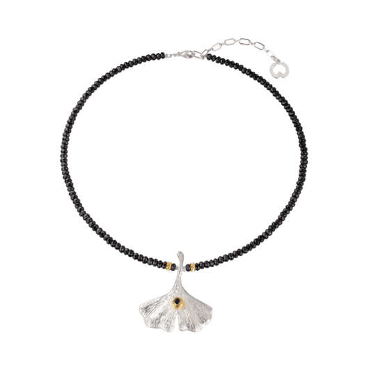 Produktabbildung: Collier „Ginkgo mit Onyx“