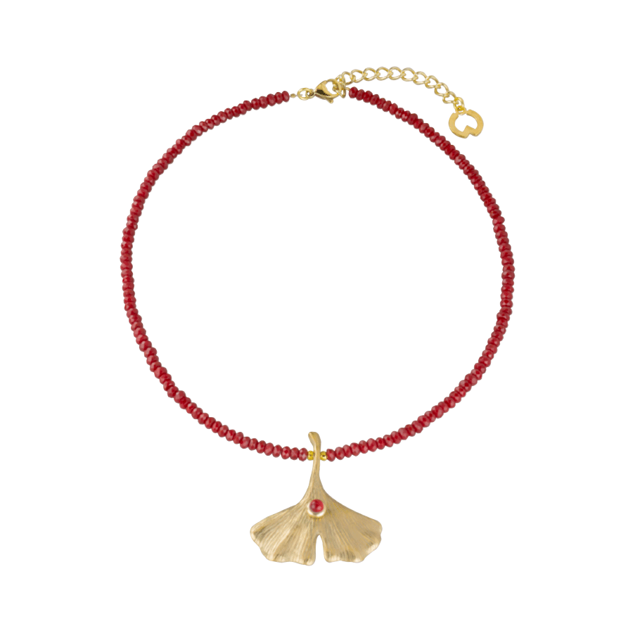 Produktabbildung:  Collier „Ginkgo mit Achat“