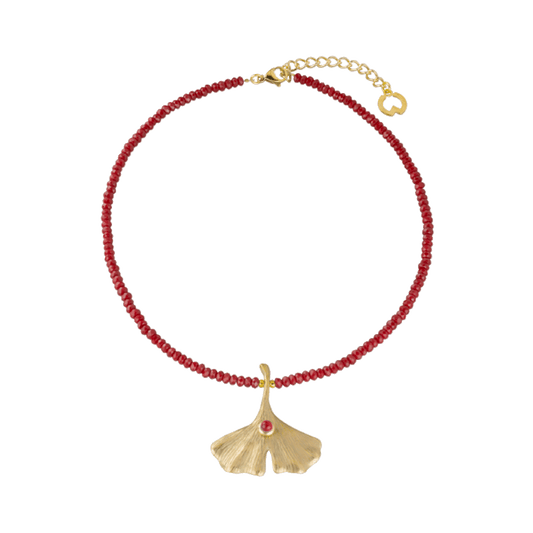 Produktabbildung:  Collier „Ginkgo mit Achat“