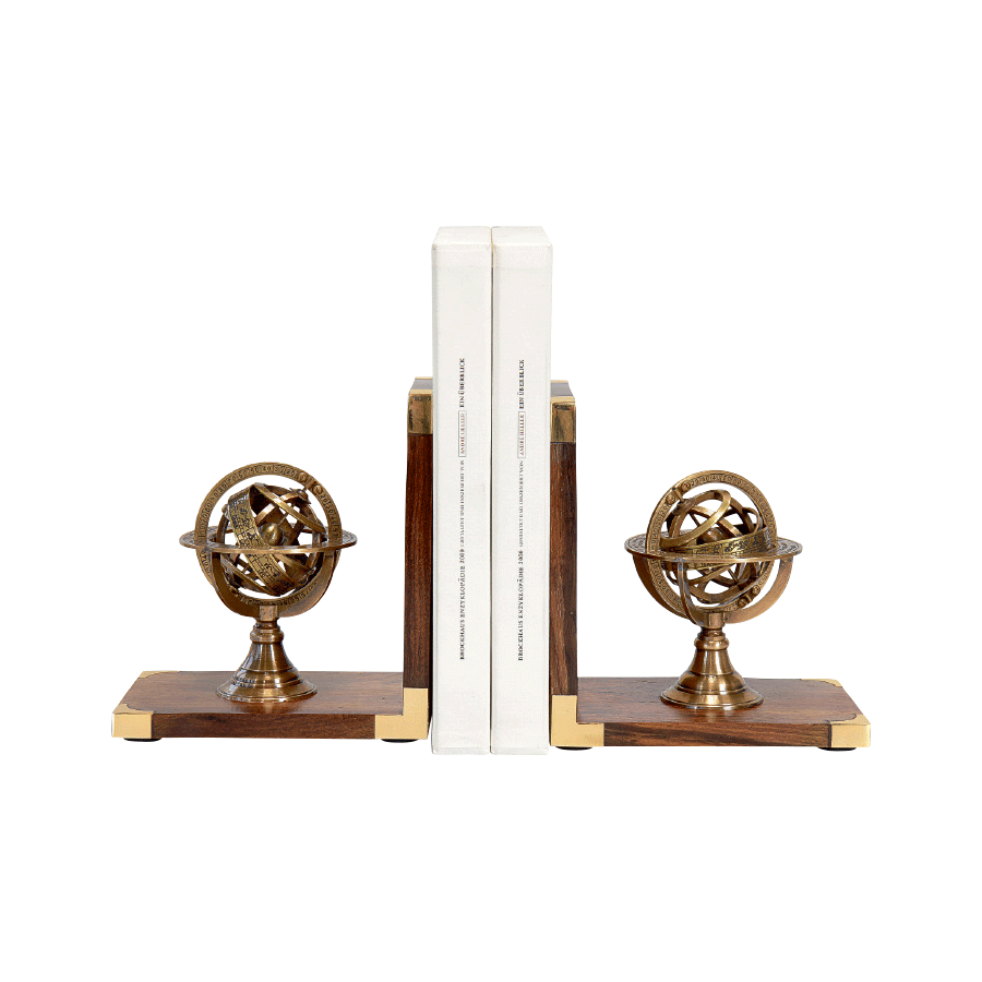 Produktabbildung: Buchstützen-Set „Armillarsphäre“