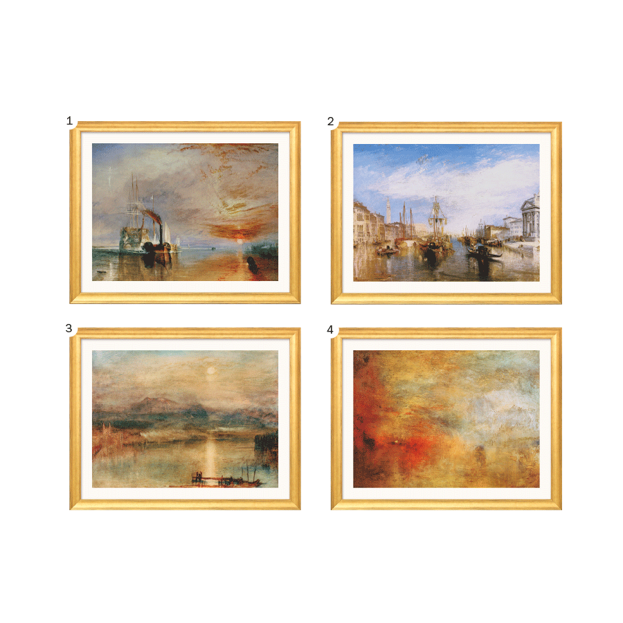 Produktabbildung: 4 Bilder im Set „Landschaften nach William Turner“ (1835-44)