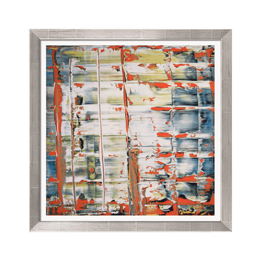 Produktabbildung: 1 „Abstraktes Bild“ (1992) silberfarbene Rahmung