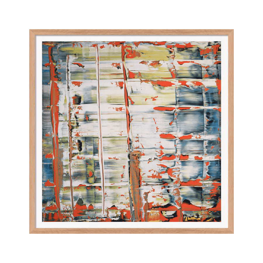 Produktabbildung: 1 „Abstraktes Bild“ (1992) naturfarbene Rahmung