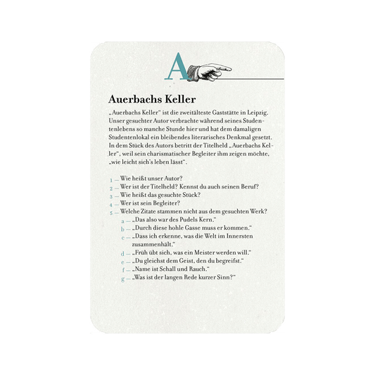 Produktabbildung: Beispielfragen von Das große Literaturquiz von A bis Z