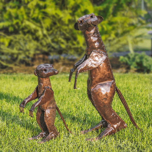 Gartenskulptur „Großes und kleines Erdmännchen“