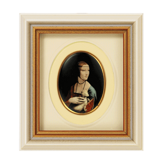 Miniatur-Porzellanbild „Dame mit Hermelin“ (1488-90)