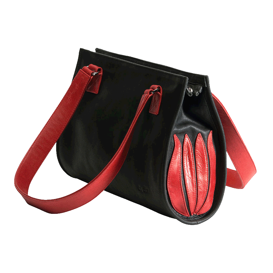 Handtasche „Black and Red Tulip“