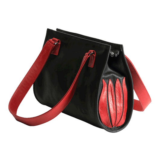 Handtasche „Black and Red Tulip“