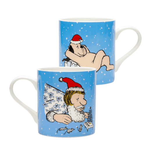 2 Becher „Weihnachtsfrau und Weihnachtswum“ im Set