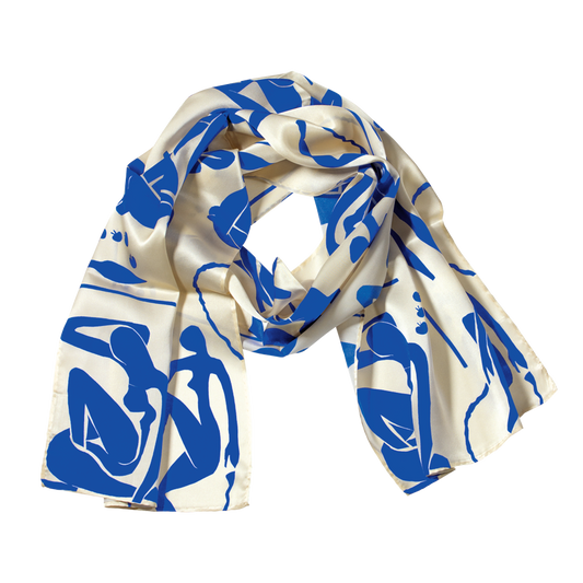 Seidenschal „Blauer Akt II“