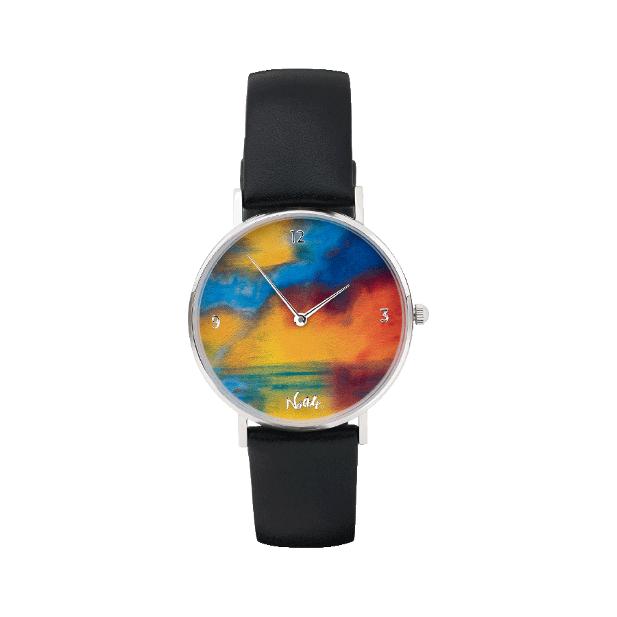 Künstler-Armbanduhr „Meer mit zwei Dampfern“