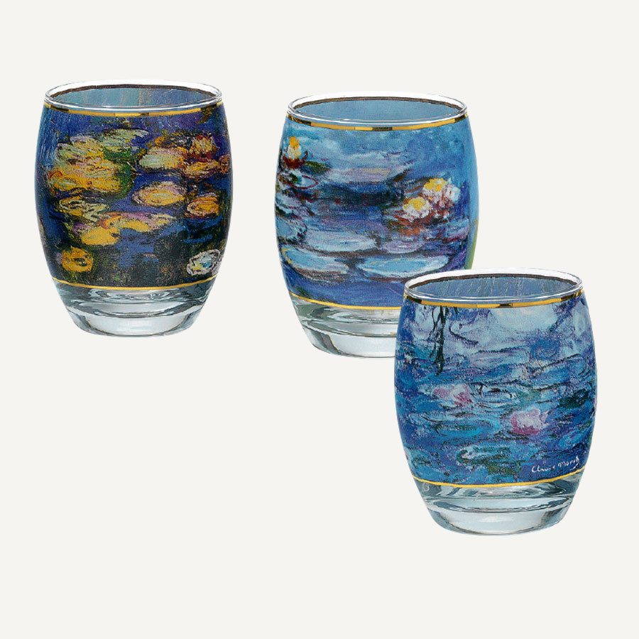 3-teiliges Teelichtgläser-Set nach Claude Monet