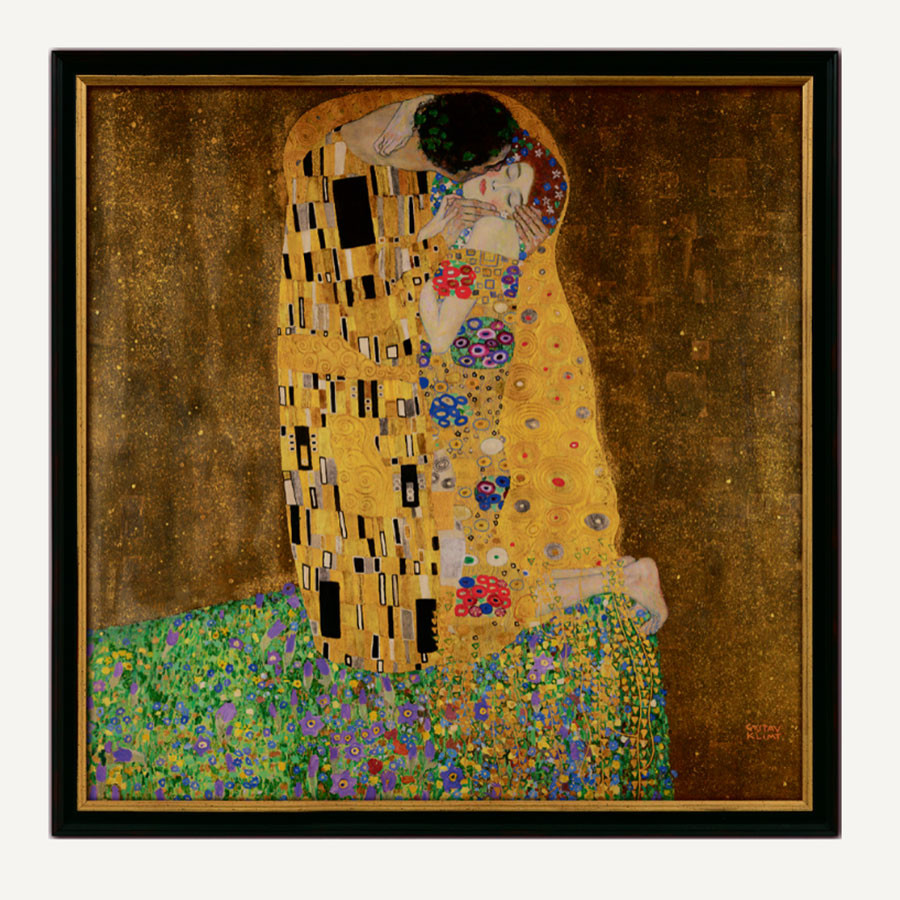 Gustav Klimt-Der Kuss 70x50cm Ölgemälde Handgemalt Leinwand