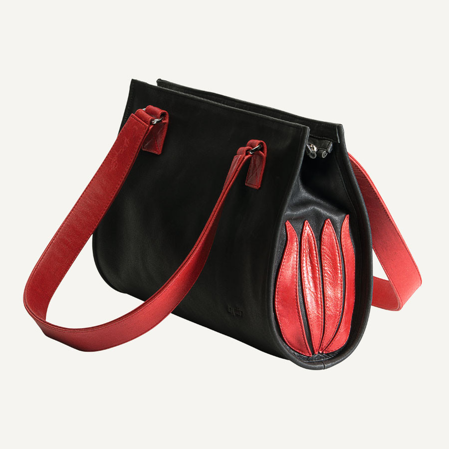 Handtasche „Black and Red Tulip“